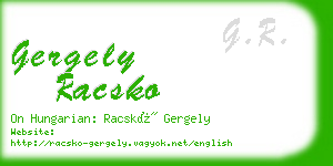 gergely racsko business card